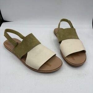 Sorel Sandals Womens Size 10 Ella II Slingback Leather Flat Green White